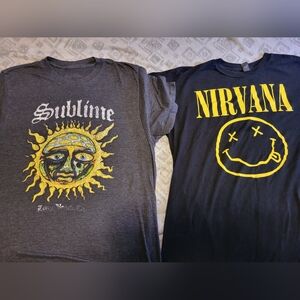 NIRVANA & Sublime Black and Yellow Short Sleeve Men's Tee